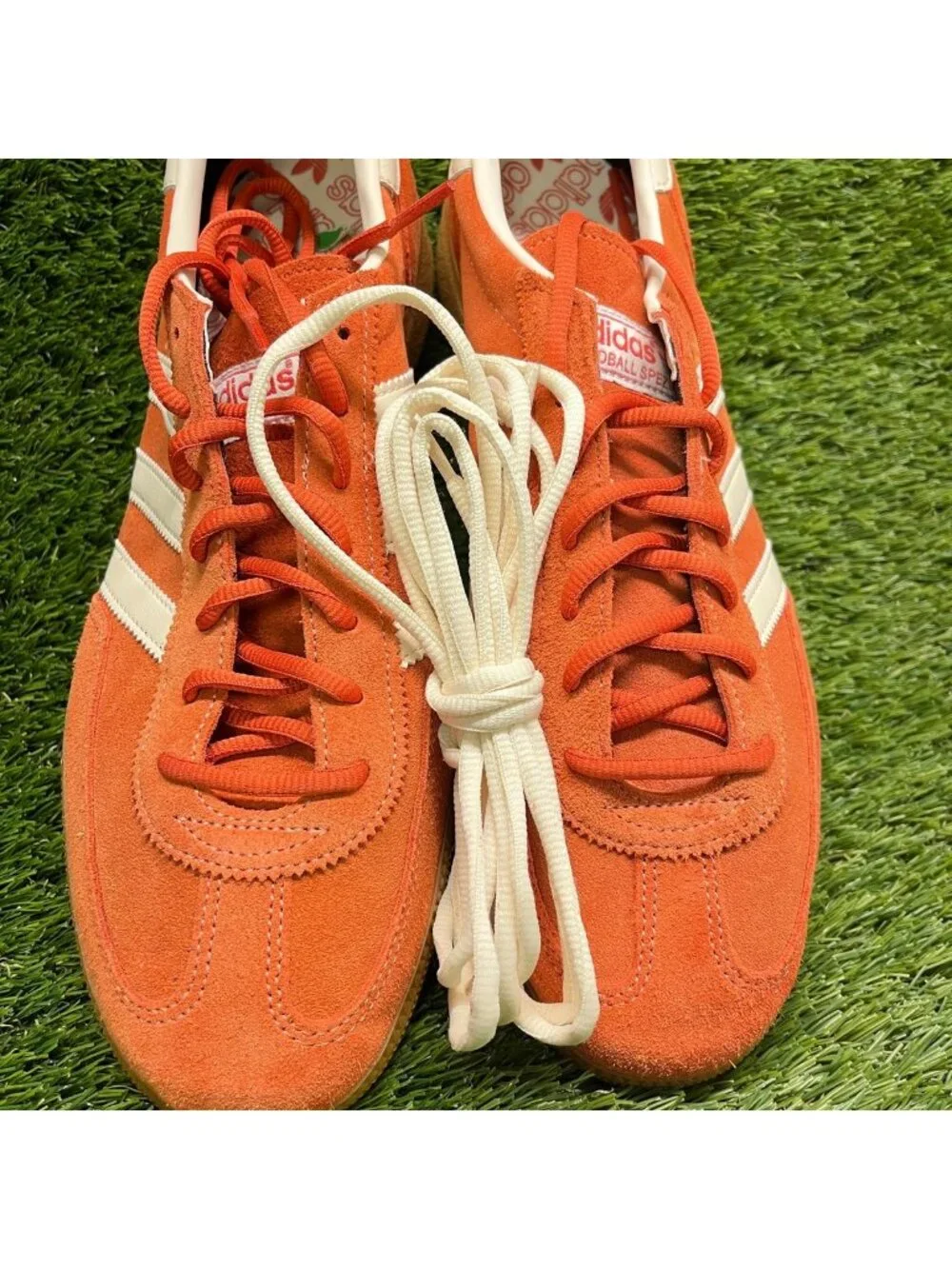 Adidas Handball Spezial Mens Size 11.5 Orange Athletic Running Shoes Sneakers